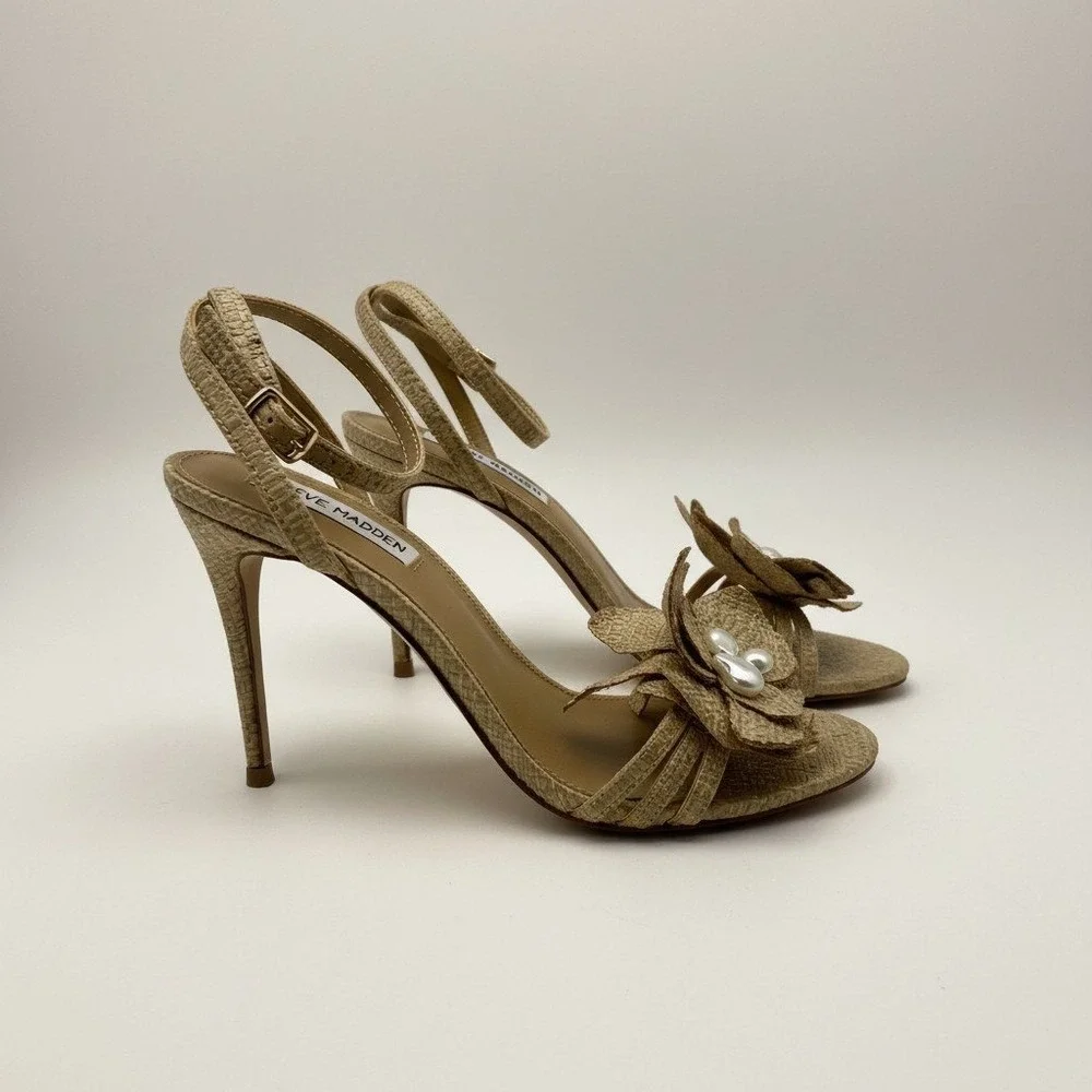 Steve‎ Madden Excite Natural Raffia Woven Sandals - Women's Size 7.5 - NWT